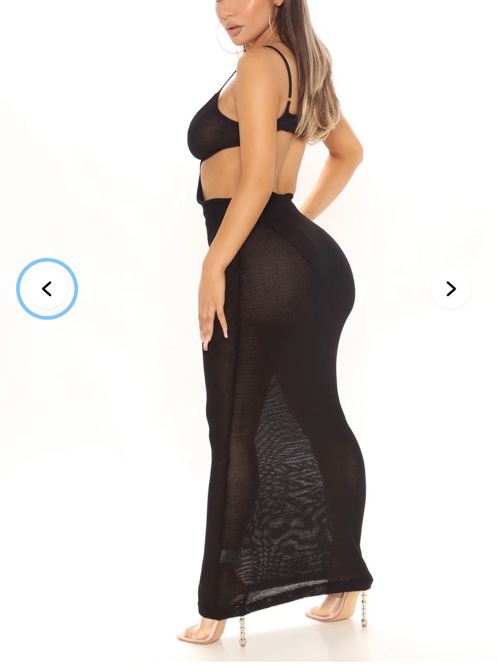 Black Cutout Sheer Maxi Dress - Picture 2 of 2